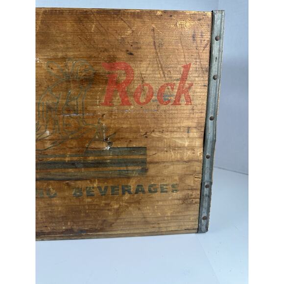 Rare/Vintage White Rock Wooden Bottle Crate From Native American 50s - Picture 3 of 11